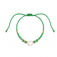 Modische Fusskettchen Gemischte Perlen Green-white-gold