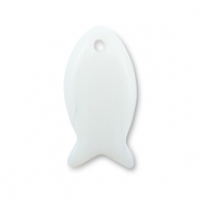 Anh&auml;nger Naturstein Glas Fish White