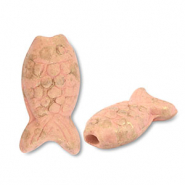 Perlen Griechische Keramik DQ Fish Pink-gold
