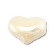 Perlen Griechische Keramik DQ Heart Off white