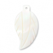Anh&auml;nger Muschel Leaf White (Naturliche Farbe Muschel)