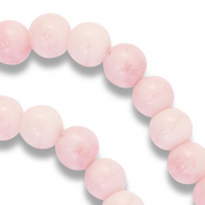 Glas Perlen 8 mm Misty rose-white