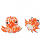 Handbemalt Glasperlen Octopus Orange-white