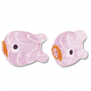 Handbemalt Glasperlen Fish Pink-orange