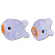 Handbemalt Glasperlen Fish Purple-orange