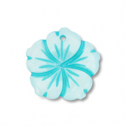 Anh&auml;nger Muschel Flower Light blue