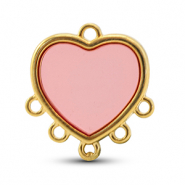 Anh&auml;nger Metall DQ mit 6 &Ouml;sen Pink-Gold (Nickelfrei)