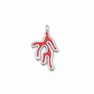 Anh&auml;nger Metall DQ Coral Red-Antik silber (Nickelfrei)