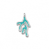 Anh&auml;nger Metall DQ Coral Turquoise blue-Antik silber (Nickelfrei)