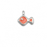 Anh&auml;nger Metall DQ Fish Coral red-Antik silber (Nickelfrei)