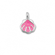 Anh&auml;nger Metall DQ Shell Magenta pink-Antik silber (Nickelfrei)
