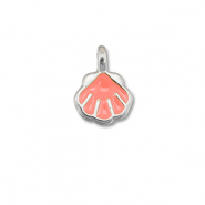 Anh&auml;nger Metall DQ Shell Coral red-Antik silber (Nickelfrei)