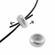 Zubehör aus Stainless Steel - Rostfreiem Stahl Stopperperlen with Motif 10mm Silver