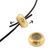 Zubehör aus Stainless Steel - Rostfreiem Stahl Stopperperlen with Motif 8mm Gold