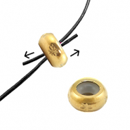 Zubehör aus Stainless Steel - Rostfreiem Stahl Stopperperlen with Motif 10mm Gold
