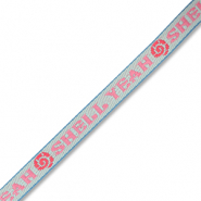 BY31® Schmucktextband "Shell yeah" Light blue-pink-coral red-blue