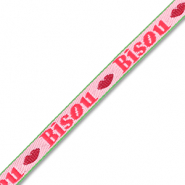 BY31® Schmucktextband "Bisou" Pink-red-dark green
