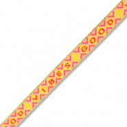 BY31® Schmucktextband "Good vibes" Yellow-light pink-coral red-gold