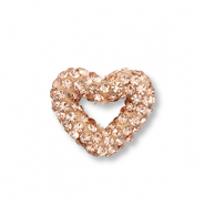 Perlen Acryl mit Strass Heart Peach