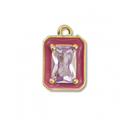 TQ Metall Brass Anh&auml;nger Rectangle Gold-purple