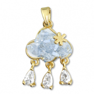 Eco-brass&reg; nachhaltiges Messing -Anh&auml;nger Cloud Gold-light grey