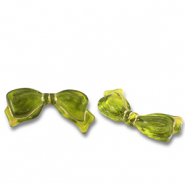 Perlen Acryl Bow Olive green-gold