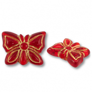 Perlen Acryl Butterfy Red-gold
