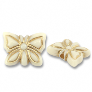 Perlen Acryl Butterfy Off white-gold