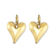 Stainless Steel - Rostfrei Stahl Ohrringe Heart Gold