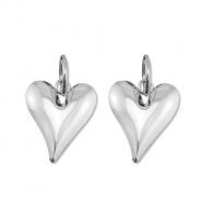Stainless Steel - Rostfrei Stahl Ohrringe Heart Silver
