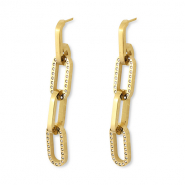Stainless Steel - Rostfrei Stahl Ohrringe Chain Gold