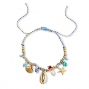 Stainless Steel - Rostfrei Stahl Armb&auml;nder mit Anh&auml;nger Sealife Gold-multicolour