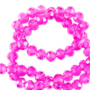Facetten Top Glas Perlen 6x4mm Rondellen Neon pink