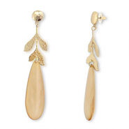 Musthave Ohrringe Drop Caramel beige marble-gold
