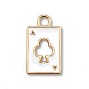 Anh&auml;nger Metall Enamel Card Gold-white