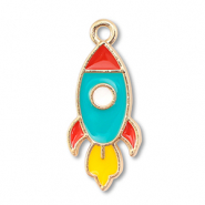 Anh&auml;nger Metall Enamel Rocket Gold-multicolour
