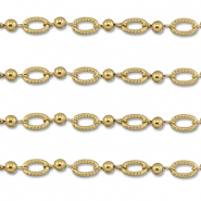 Zubehör aus Stainless Steel - Rostfreiem Stahl Gliederkette Oval with Ball Gold