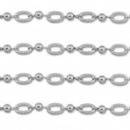 Zubehör aus Stainless Steel - Rostfreiem Stahl Gliederkette Oval with Ball Silver