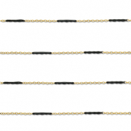 Zubehör aus Stainless Steel - Rostfreiem Stahl Gliederkette with Rod Gold-black
