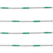 Zubehör aus Stainless Steel - Rostfreiem Stahl Gliederkette with Rod Silver-green