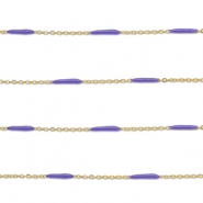 Zubehör aus Stainless Steel - Rostfreiem Stahl Gliederkette with Rod Gold-purple