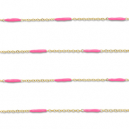 Zubehör aus Stainless Steel - Rostfreiem Stahl Gliederkette with Rod Gold-pink