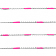 Zubehör aus Stainless Steel - Rostfreiem Stahl Gliederkette with Rod Silver-pink