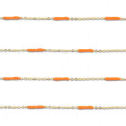 Zubehör aus Stainless Steel - Rostfreiem Stahl Gliederkette with Rod Gold-orange