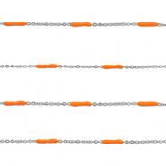 Zubehör aus Stainless Steel - Rostfreiem Stahl Gliederkette with Rod Silver-orange