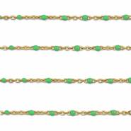 Zubehör aus Stainless Steel - Rostfreiem Stahl Gliederkette 1mm Gold-green