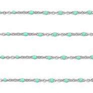 Zubehör aus Stainless Steel - Rostfreiem Stahl Gliederkette 1mm Silver-mint turquoise