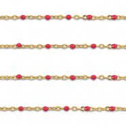 Zubehör aus Stainless Steel - Rostfreiem Stahl Gliederkette 1mm Gold-cherry red