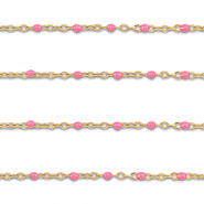 Zubehör aus Stainless Steel - Rostfreiem Stahl Gliederkette 1mm Gold-pink