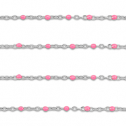 Zubehör aus Stainless Steel - Rostfreiem Stahl Gliederkette 1mm Silver-pink